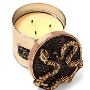 Bath & Body Works Wicked Vanilla Woods 3-Wick Candle with Snake Lid